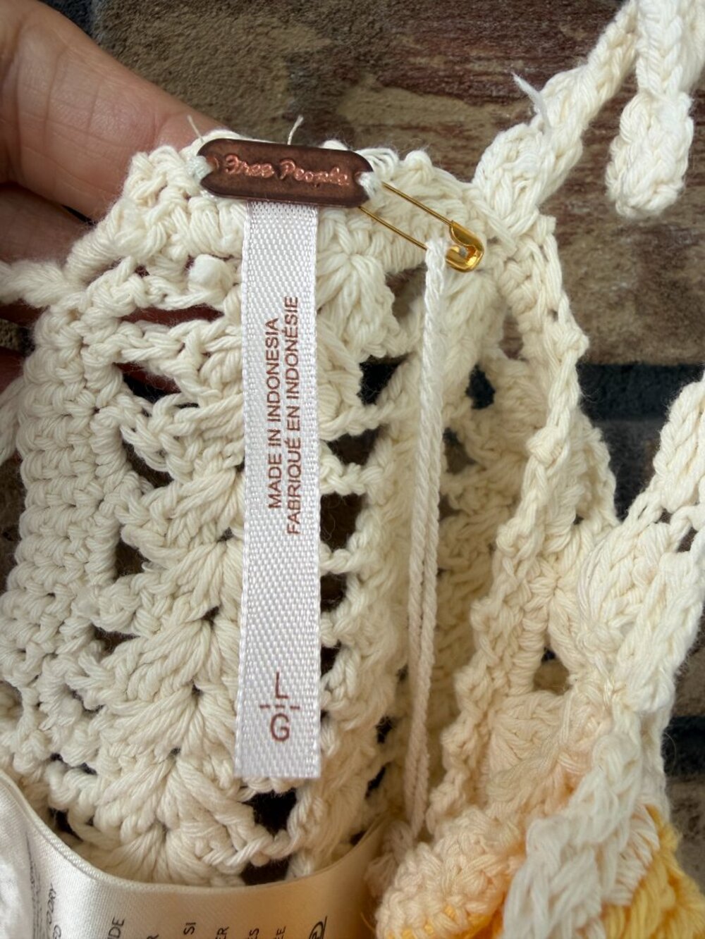 Free People Sweet On You Crochet Bra in Lemon L NWT - Picture 7 of 11